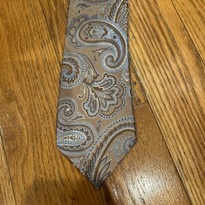 STAFFORD TAN & BLUE PAISLEY TIE